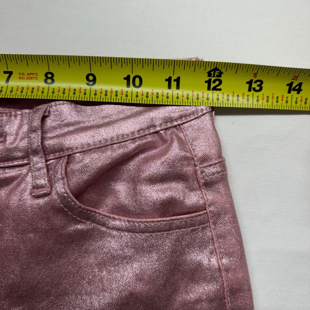 Edikted Pink Metallic Flare Pants Womens S Faux Leather Y2K Festival Disco - Picture 8 of 9